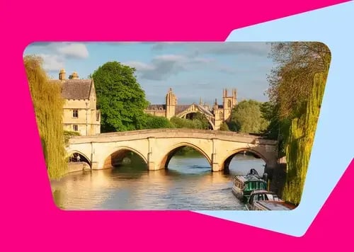 Historic bridge over river in old town