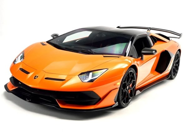 Orange Lamborghini Aventador SVJ