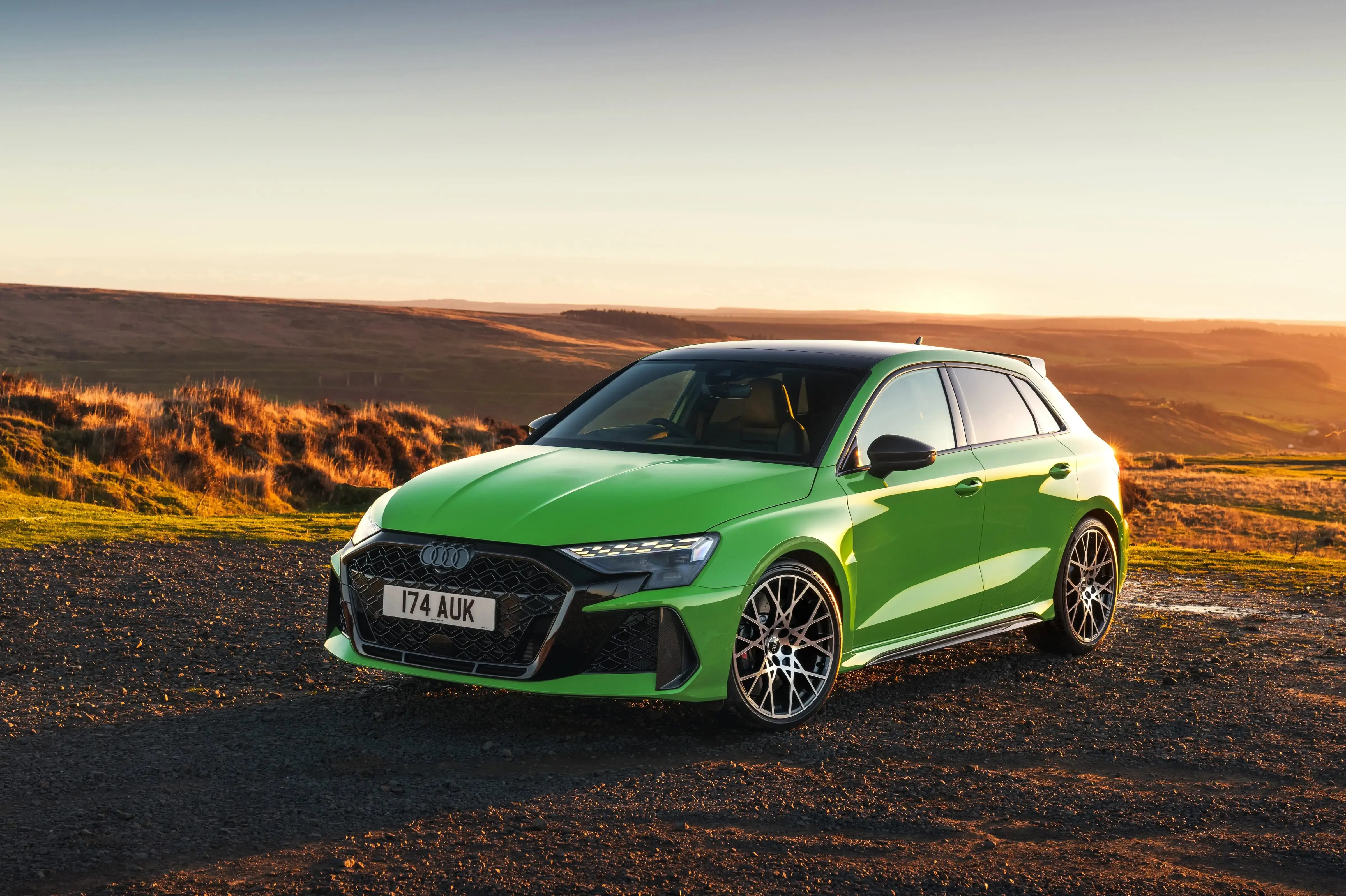 green-Audi-RS-parked-side