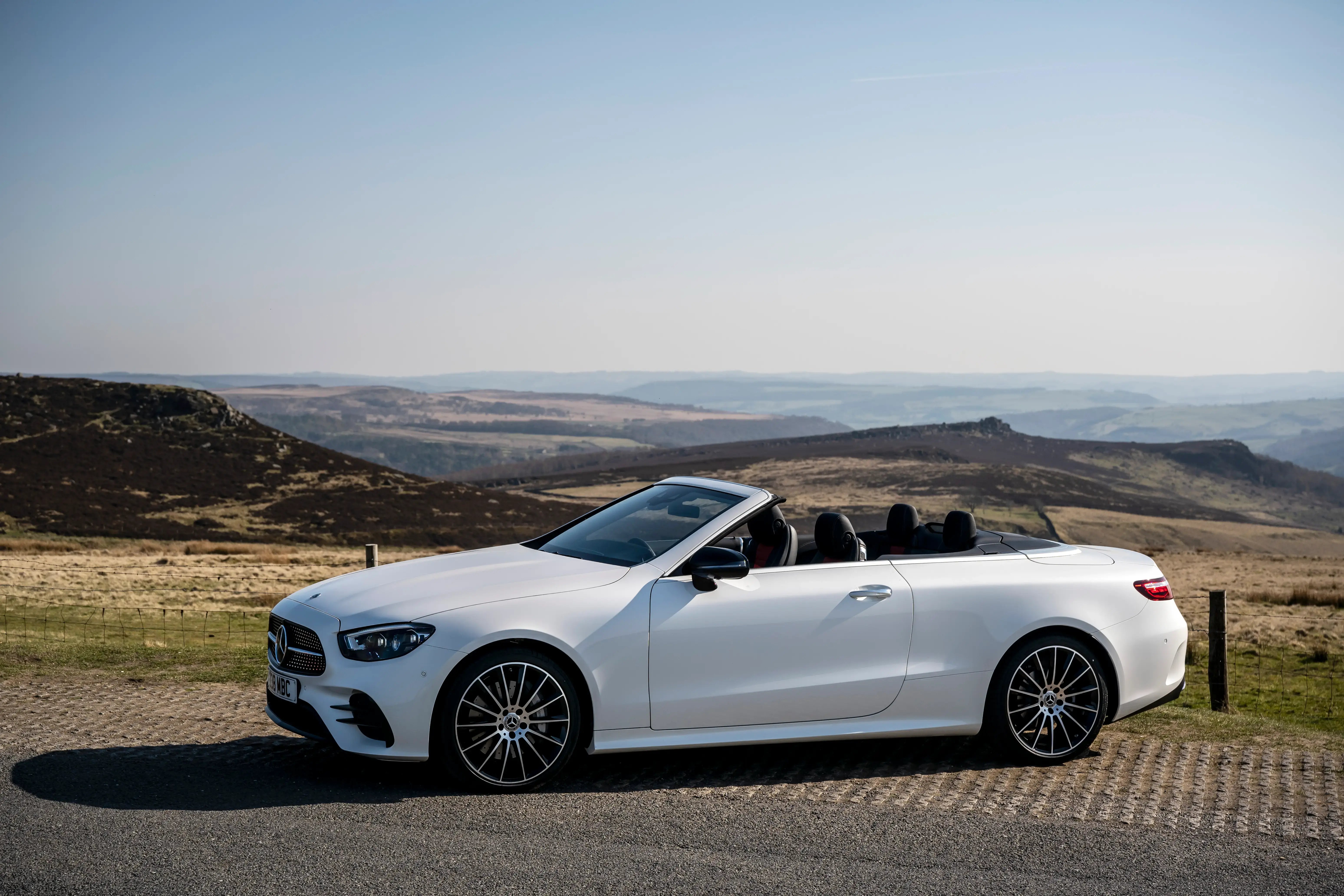 white-mercedes-e300-cabriolet-side